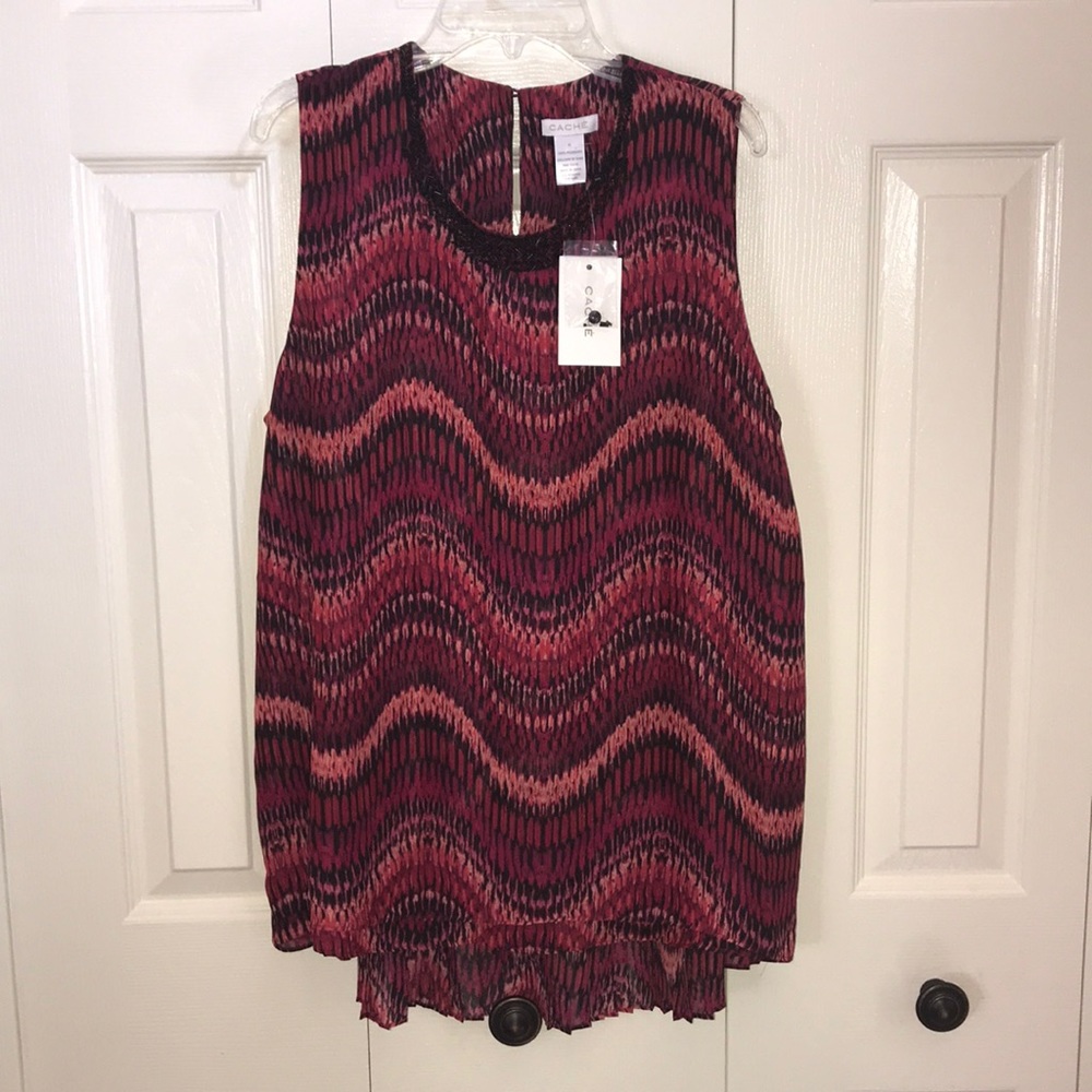 NWT Cache Beaded Neckline Hi-Lo Hem Sz XL - Picture 5 of 13